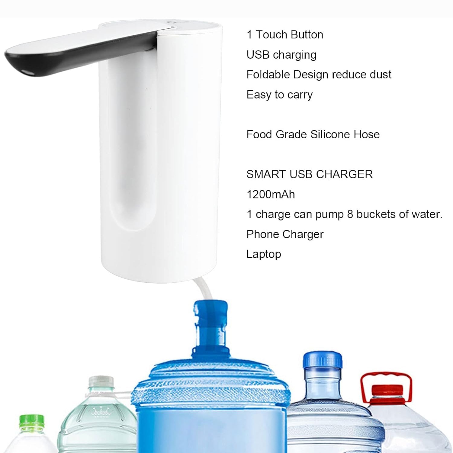 17825 Foldable Water Dispenser, Portable Water Bottle Pump USB Charging Electric Automatic Drinking Pump, Portable Drinking Dispenser Pump for Home Kitchen Living Room Office Camping 17825 Foldable Water Dispenser, Portable Water Bottle Pump USB Charging Electric Automatic Drinking Pump, Portable Drinking Dispenser Pump for Home Kitchen Living Room Office Camping